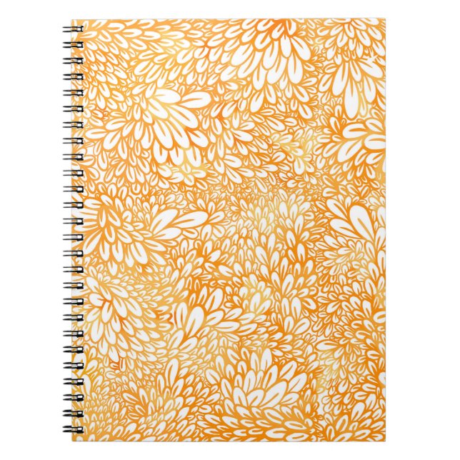 Marigold-Blommigten: Enkel Orange Mönster Anteckningsbok (Framsidan)