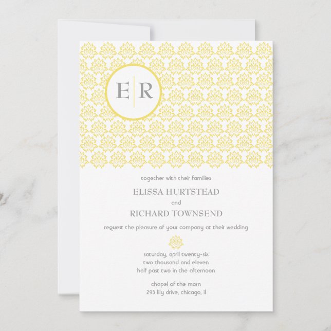 Marigold bröllopsinbjudningar inbjudningar (Framsida)