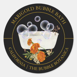 Marigold Bubble Bath-etikett Runt Klistermärke