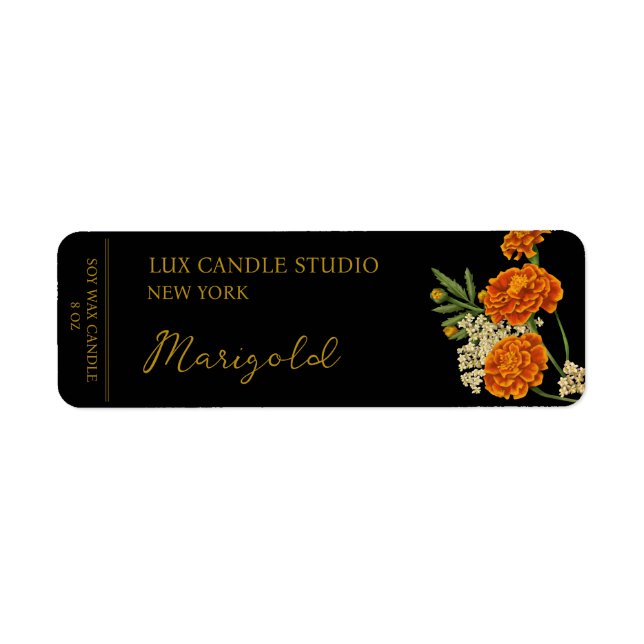 Marigold Candle-etikett Returadress Etikett (Framsidan)