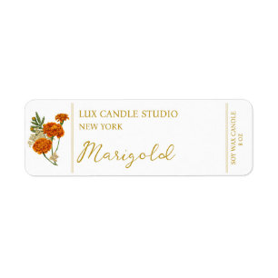 Marigold Candle-etikett Returadress Etikett