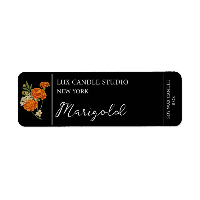 Marigold Candle-etikett Returadress Etikett (Framsidan)