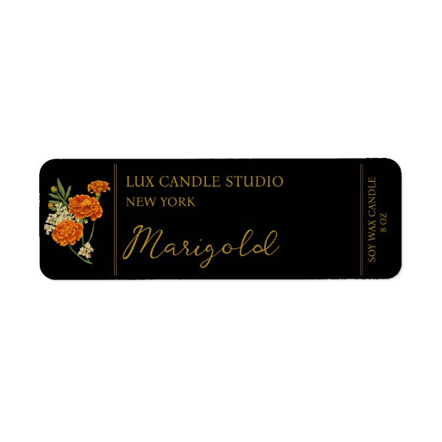 Marigold Candle-etikett Returadress Etikett (Framsidan)