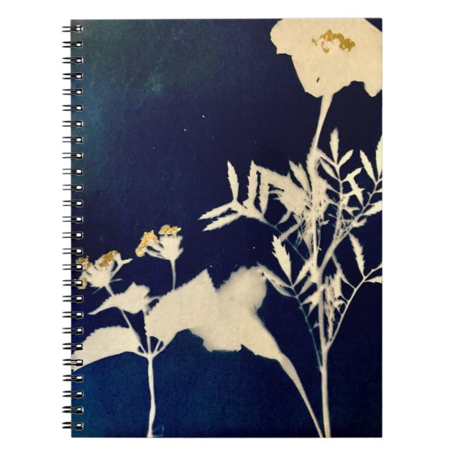 Marigold Cyanotype Spiral Notebook Anteckningsbok (Framsidan)