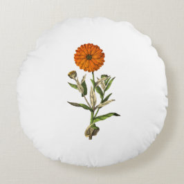 Marigold Flower Botanical Rund Kudde