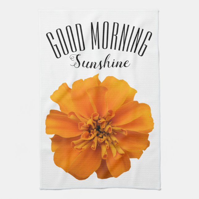 Marigold Flower Bra Morgon Sunshine Kökshandduk (Vertikal)
