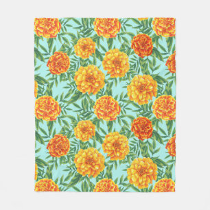 Marigold Flower Mönster Fleecefilt