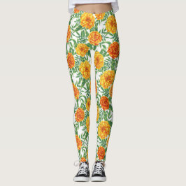 Marigold Flower Mönster Leggings