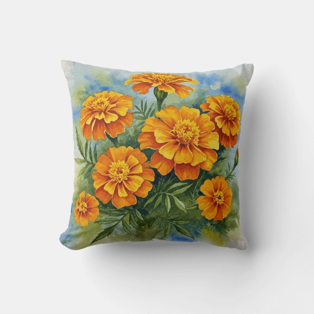 Marigold Flower Pillow Kudde (Framsida)