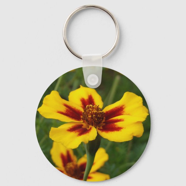 Marigold Flowers Keychain Nyckelring (Framsida)