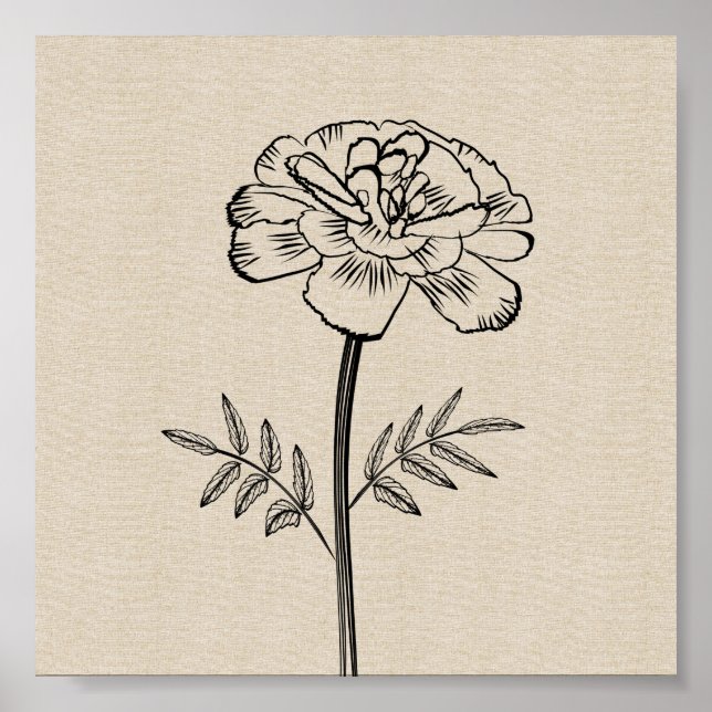 Marigold för oktober Flower Poster (Framsidan)
