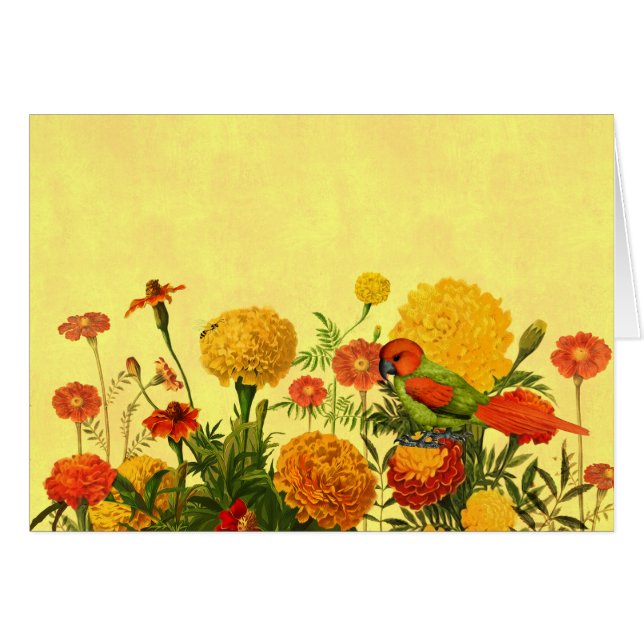 Marigold Garden i Orange och Golden Hues OBS Kort (Framsidan Horizontal)