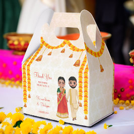 Marigold garlands klockor med Tamil Telugu bröllop Presentaskar