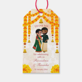 Marigold garlands klockor med Tamil Telugu bröllop Presentetikett