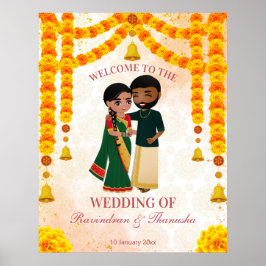 Marigold garlands klockor och Tamil Telugu Poster