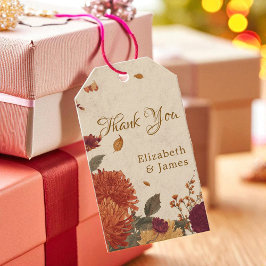 Marigold Gräns Rustic Boho Hösten Blommigt Bröllop Presentetikett