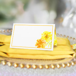 Marigold gult bröllop gästkort ställe tält kort