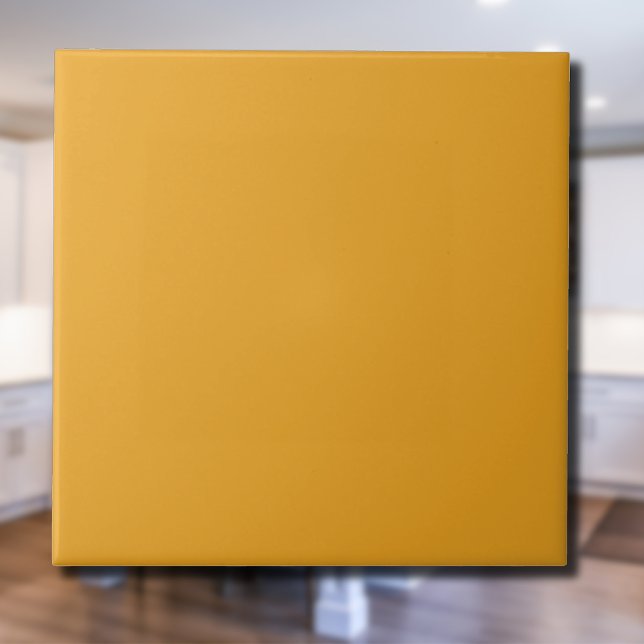 Marigold Gult Solid Färg | Klassisk Elegant Kakelplatta (Skapare uppladdad)