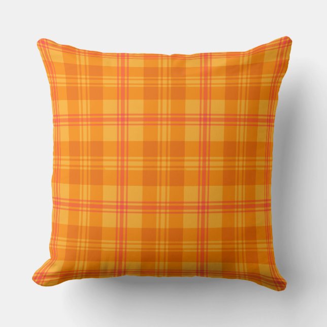 Marigold Medley Orange Tartan Pillow eller Cushion Kudde (Framsida)