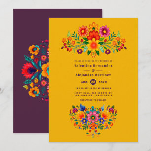 Marigold & Plum mexikansk folkkonst fiesta bröllop Inbjudningar