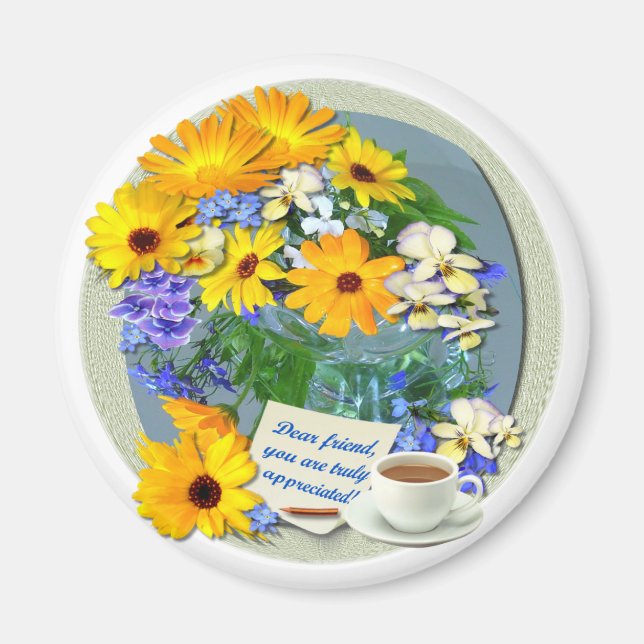 MARIGOLD POSY ~ Vänskap Magnet (Framsidan)