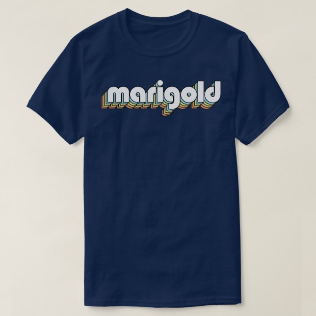 Marigold Retro Regbow Typography Faded Stil T Shirt (Design framsida)