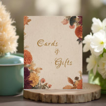 Marigold Rustic Blommigt Bröllopskort & Gifts-teck