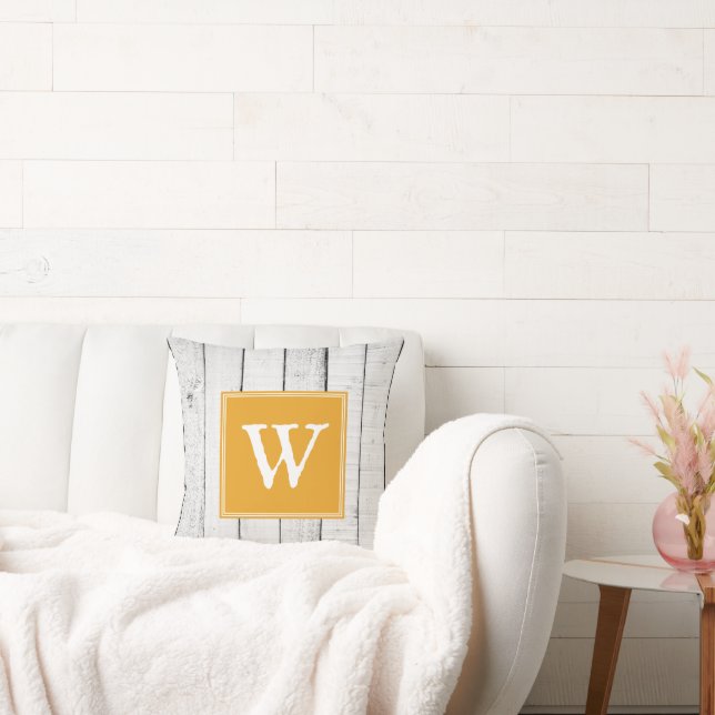 Marigold Rustic Monogram Dekorativ kudde (Soffa)