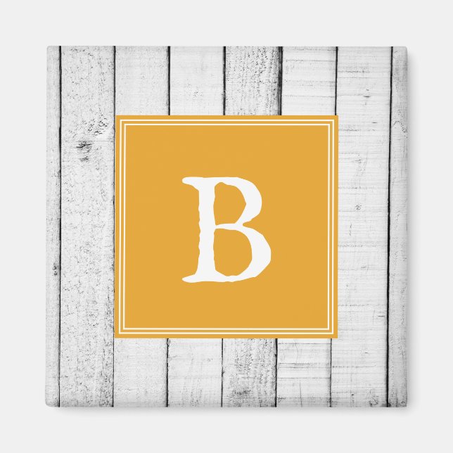 Marigold Rustic Monogram Magnet (Framsidan)