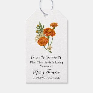Marigold Seed Packet Memorial Funeral Gift Märkres Presentetikett