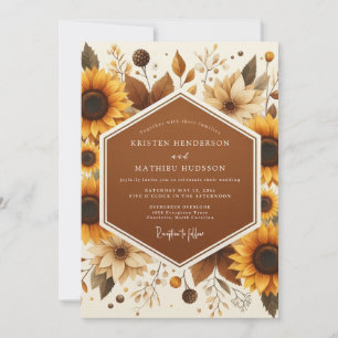 Marigold Skörde Blommar Bröllop Inbjudningar