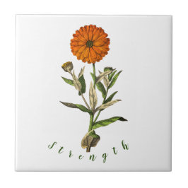 Marigold Strength Inspirational Ceramic Tile Kakelplatta