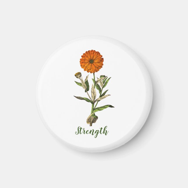 Marigold Strength Inspirational Magnet (Framsidan)