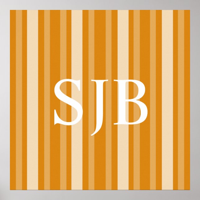 Marigold Victorian Dam Rand med Monogram Poster (Framsidan)