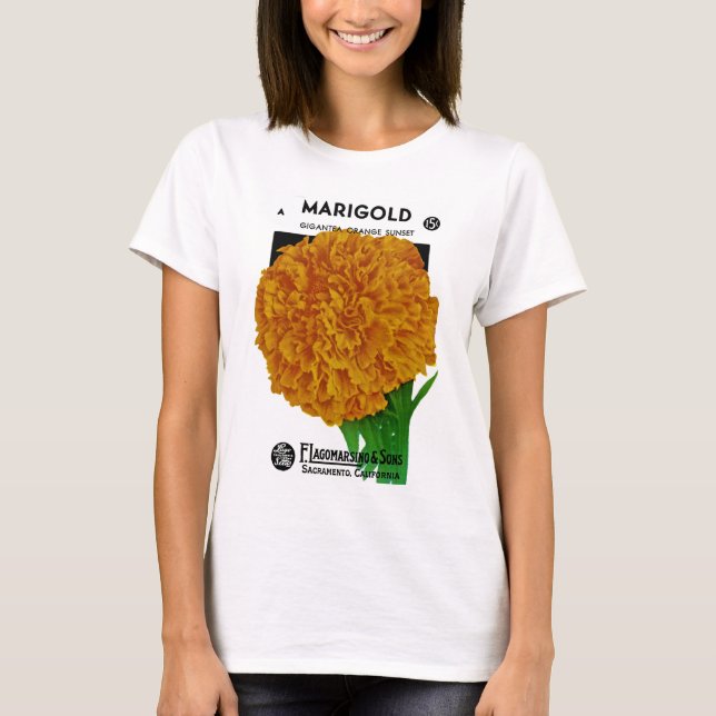 Marigold Vintage Seed Packet Tee (Framsida)