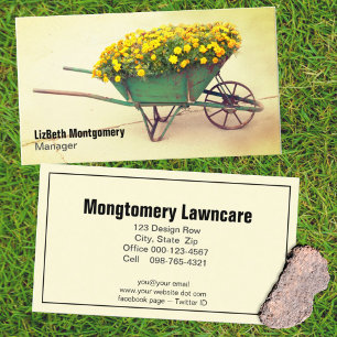 Marigold Vintage Wheelbarrow Gräsmatta Care Visitkort