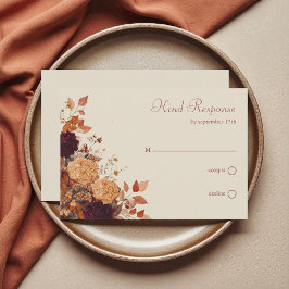 Marigold & Warm Orange Rustic Boho Autumn Blommigt OSA Kort