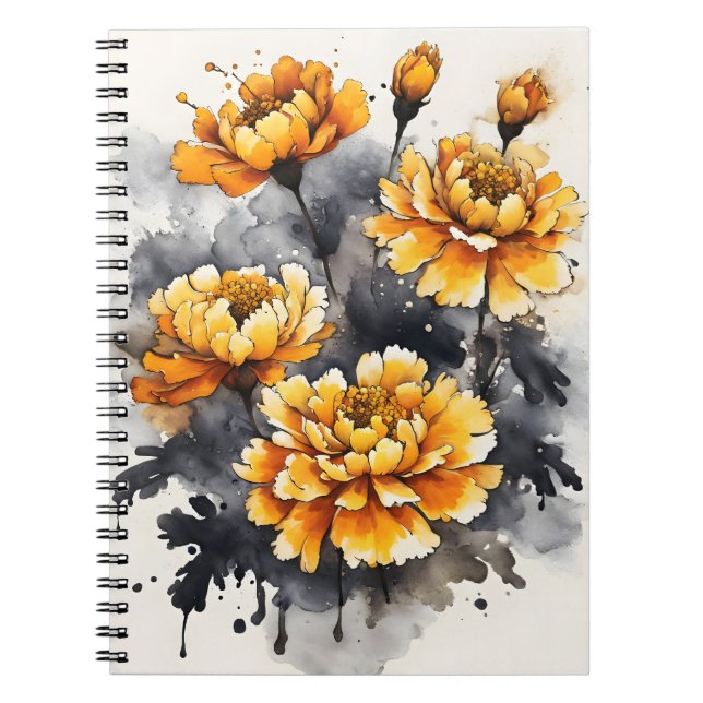 Marigold - Watercolor flowers Anteckningsbok (Framsidan)