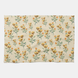 Marigold Watercolor Tea Towel Kökshandduk