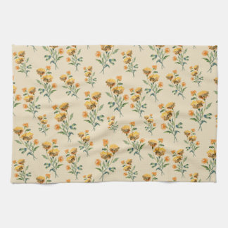 Marigold Watercolor Tea Towel Kökshandduk