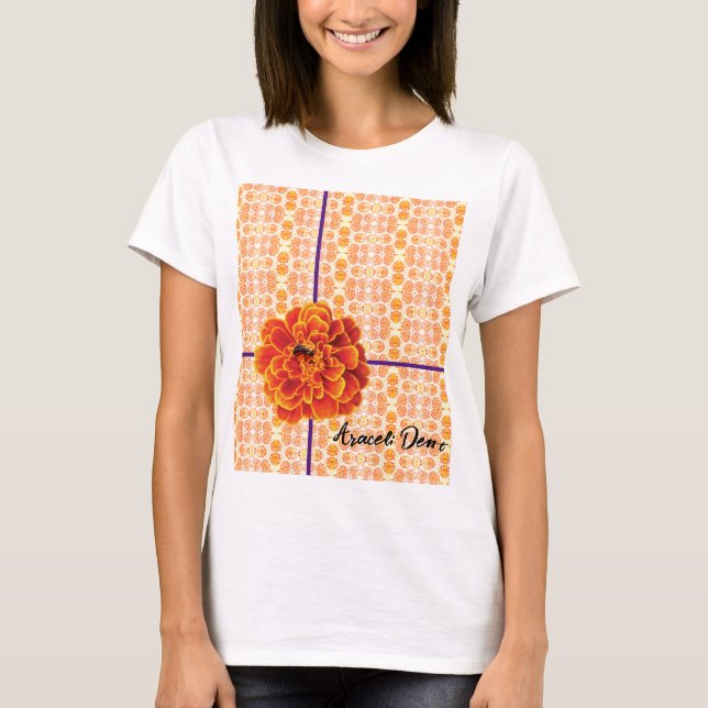 Marigolds and Bee T Shirt (Framsida)