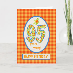 Marigolds and Check Gingham: 95:e födelsedagskorte Kort