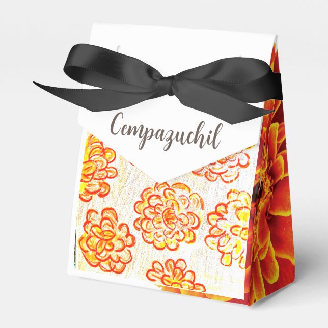 Marigolds Cempazuchil Favor Box Presentaskar (Framsidan Sidan)