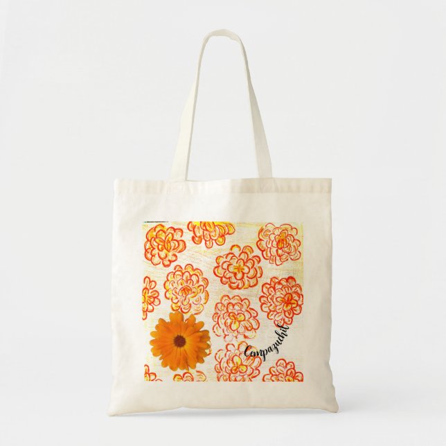 MARIGOLDS Cempazuchil TOTE BAG Tygkasse (Framsidan)