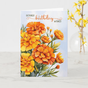 Marigolds för oktober födelsedag kort
