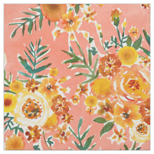 MARIGOLDS GARDEN Lycklig Blommigt Tyg