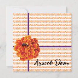 Marigolds- och Bee Greeting Card Kort