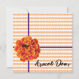 Marigolds- och Bee Greeting Card Kort