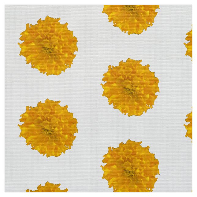 Marigolds & White Background Fabric Tyg (Provkarta)
