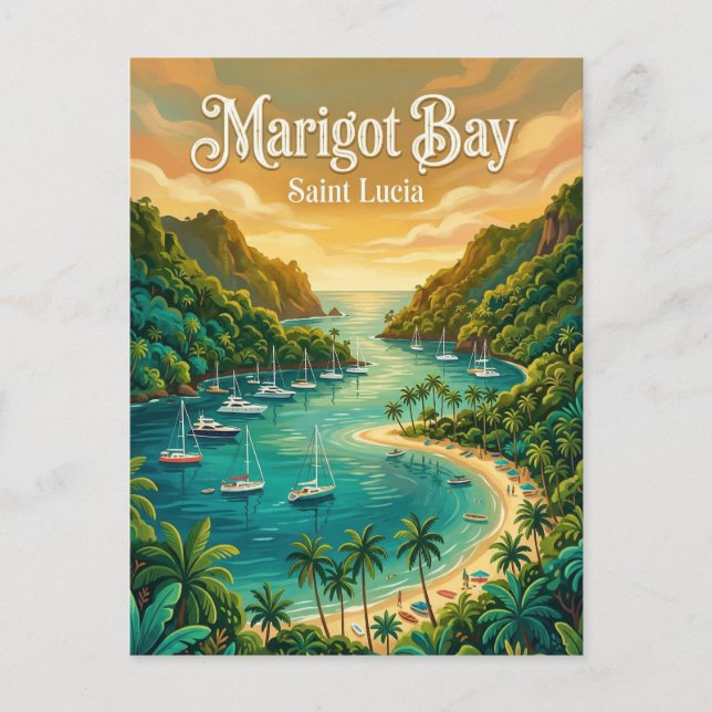 Marigot Bay Saint Lucia Vykort (Framsida)